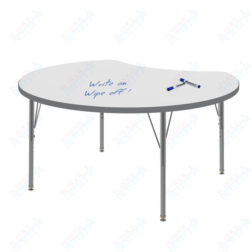 Marco MG2200 Series 48" Scoop Activity Table w/ Dry Erase Top Adj Height 21" - 30" (MG2296 - DB) - SchoolOutlet