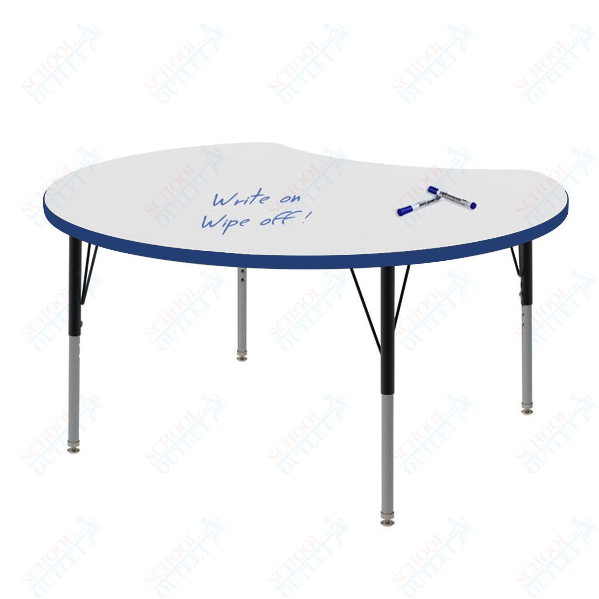 Marco MG2200 Series 48" Scoop Activity Table w/ Dry Erase Top Adj Height 21" - 30" (MG2296 - DB) - SchoolOutlet