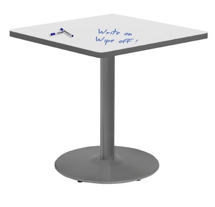 Marco 30" Square Cafe Table w/ Dry Erase Top 29" Height Gray Base (MG2511 - D229) - SchoolOutlet