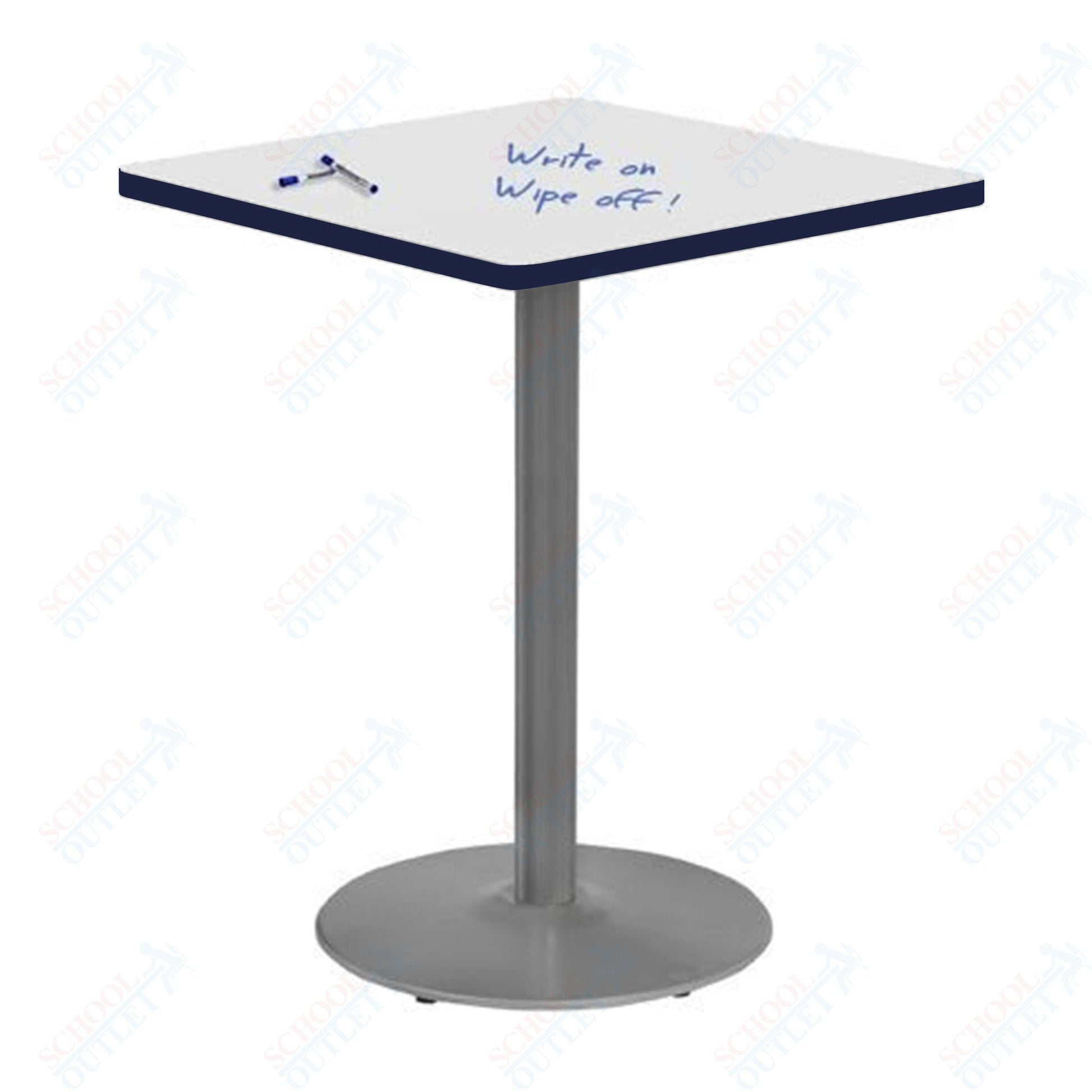 Marco 30" Square Cafe Table w/ Dry Erase Top 29" Height Gray Base (MG2511 - D229) - SchoolOutlet