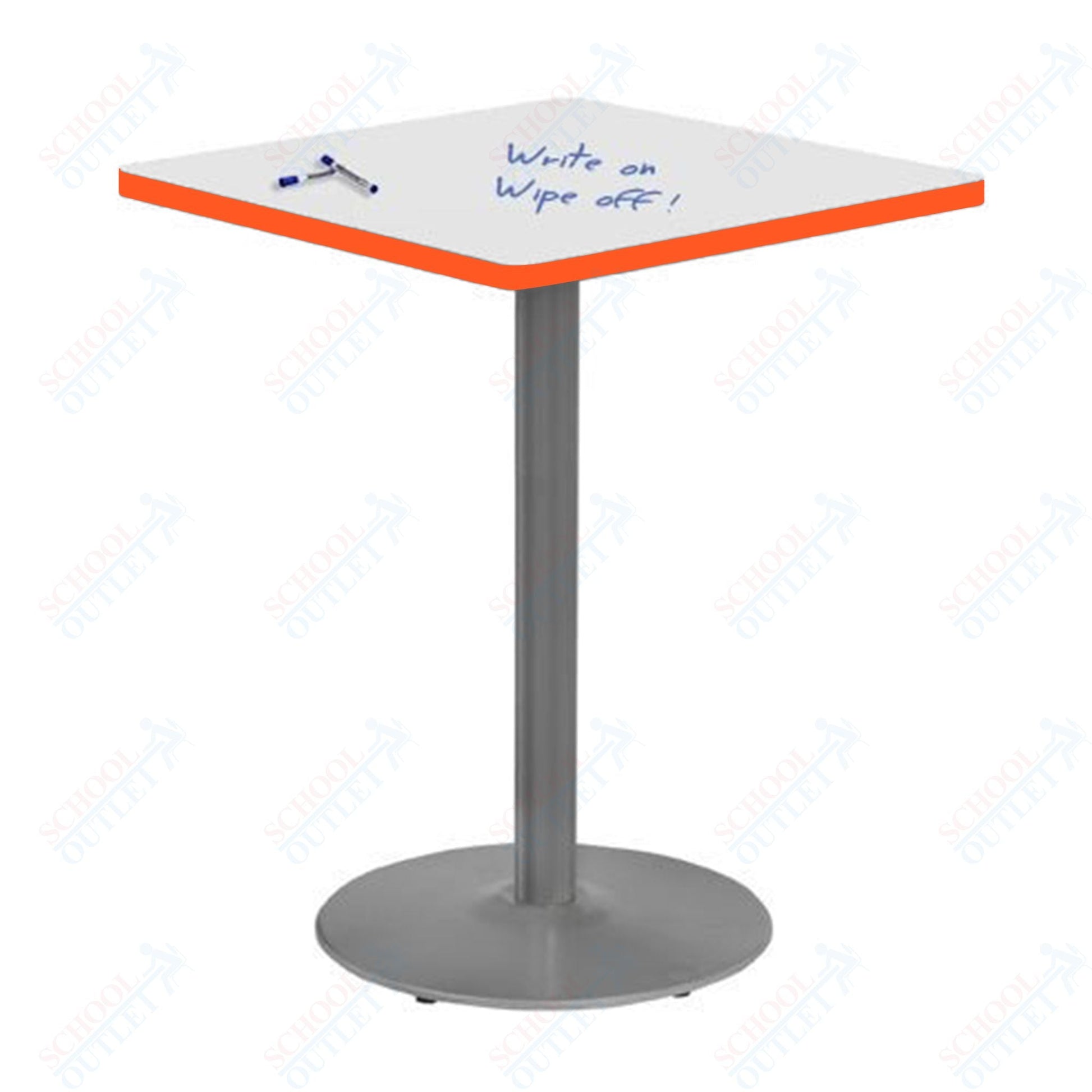 Marco 30" Square Cafe Table w/ Dry Erase Top 42" Height Gray Base (MG2511 - D229) - SchoolOutlet