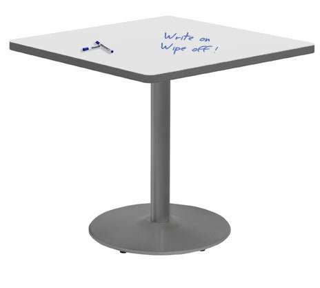 Marco 36" Square Cafe Table w/ Dry Erase Top 29" Height Gray Base (MG2512 - D229) - SchoolOutlet