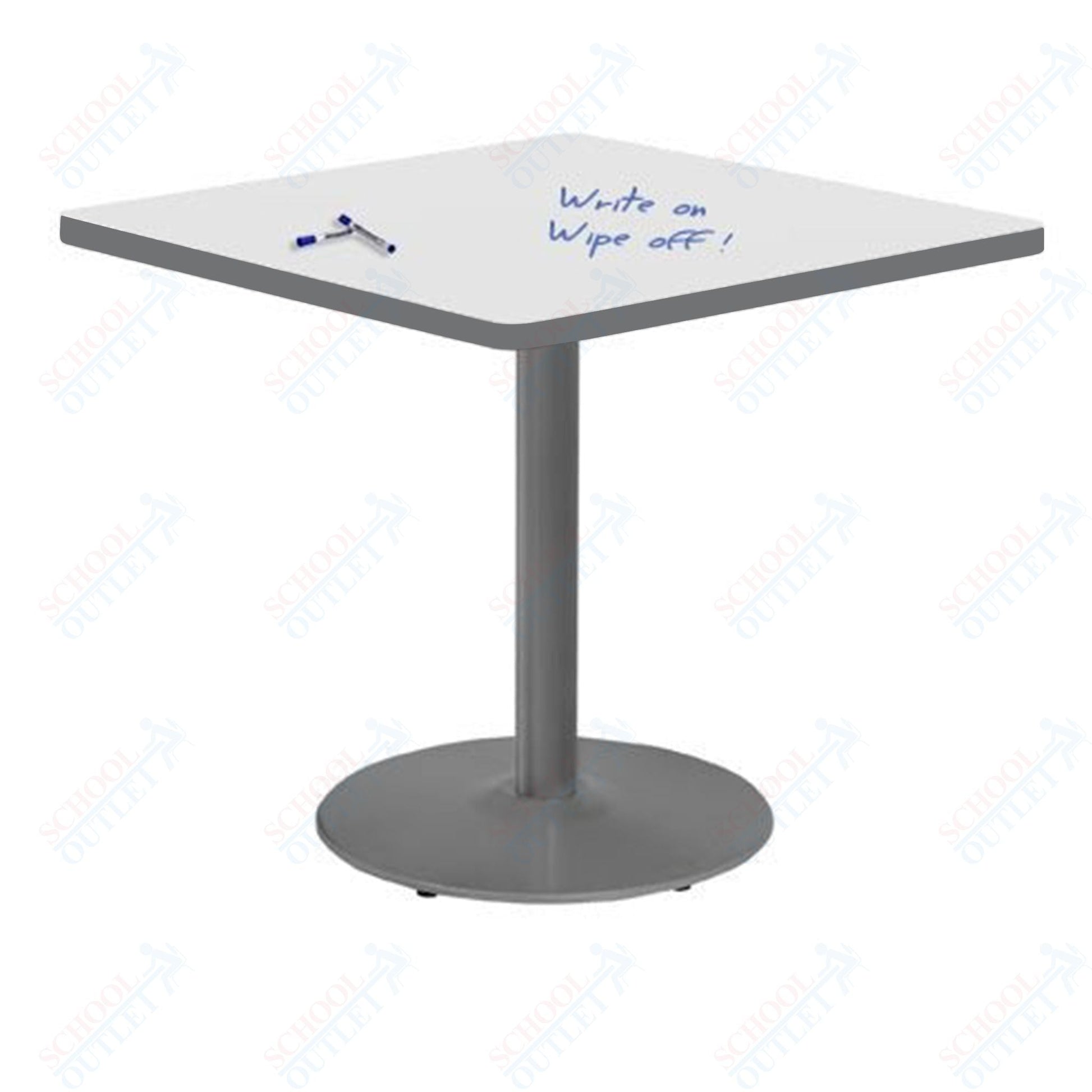 Marco 36" Square Cafe Table w/ Dry Erase Top 29" Height Gray Base (MG2512 - D229) - SchoolOutlet