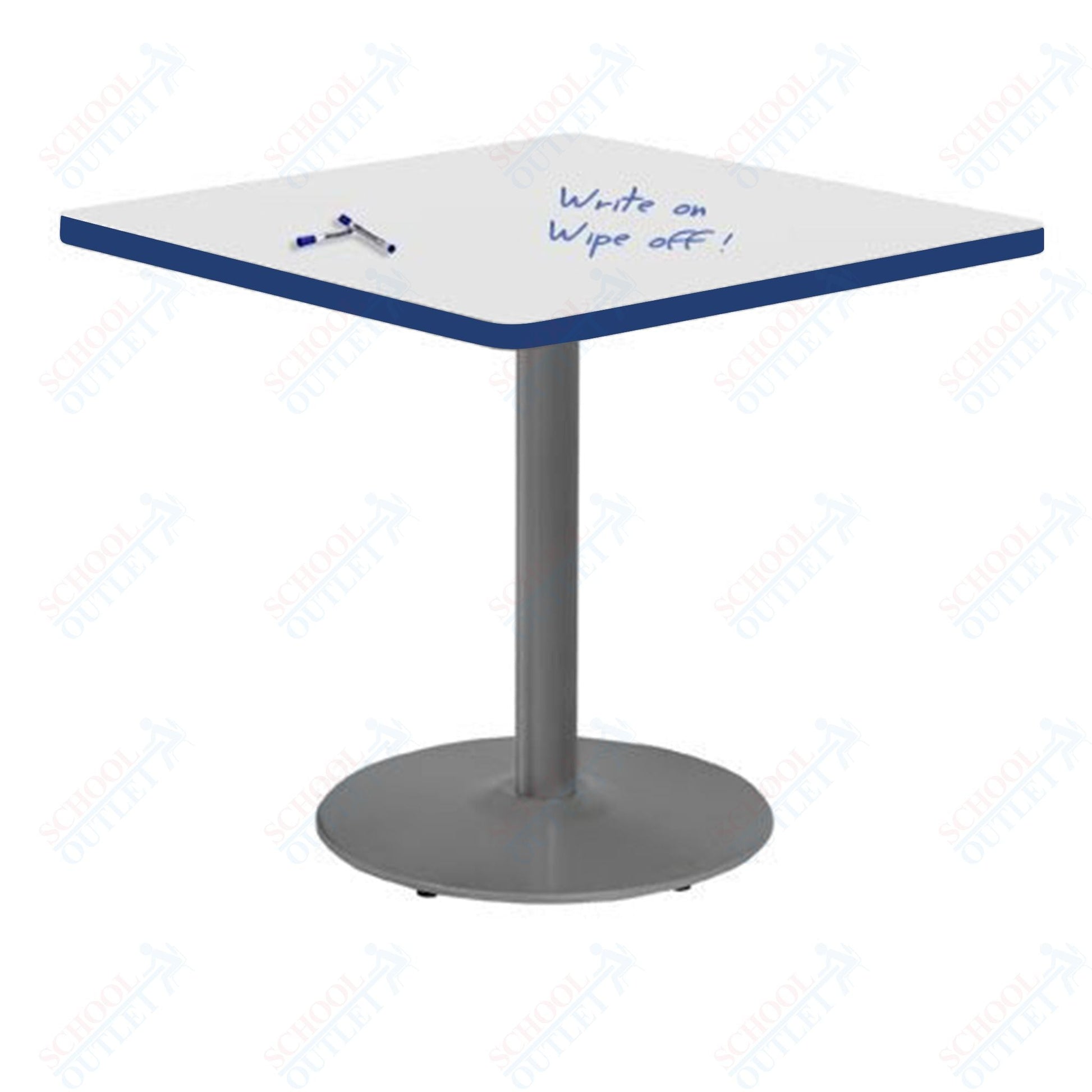 Marco 36" Square Cafe Table w/ Dry Erase Top 29" Height Gray Base (MG2512 - D229) - SchoolOutlet