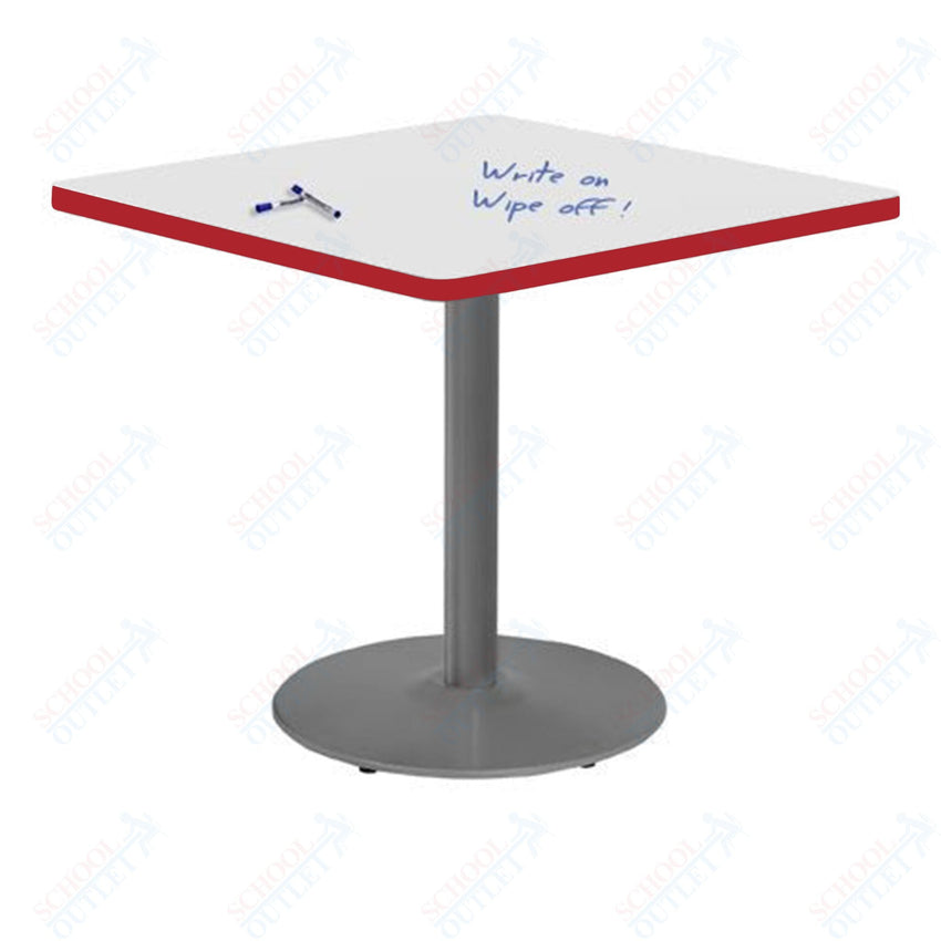 Marco 36" Square Cafe Table w/ Dry Erase Top 29" Height Gray Base (MG2512 - D229) - SchoolOutlet