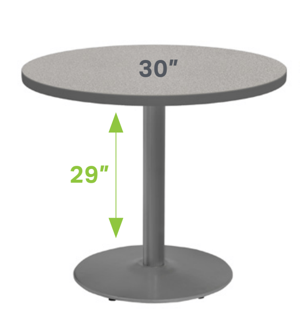 Marco 30" Round Cafe Table w/ Dry Erase Top 29" Height Gray Base (MG2543 - D229) - SchoolOutlet