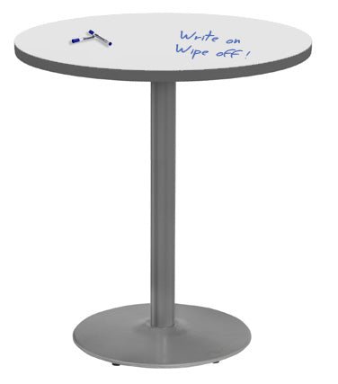 Marco 30" Round Cafe Table w/ Dry Erase Top 42" Height Gray Base (MG2543 - D229) - SchoolOutlet