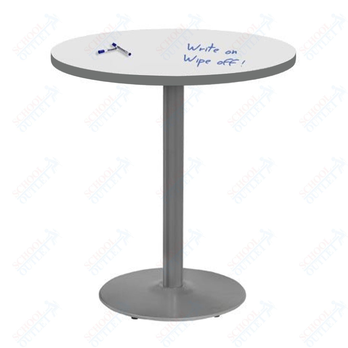 Marco 30" Round Cafe Table w/ Dry Erase Top 29" Height Gray Base (MG2543 - D229) - SchoolOutlet