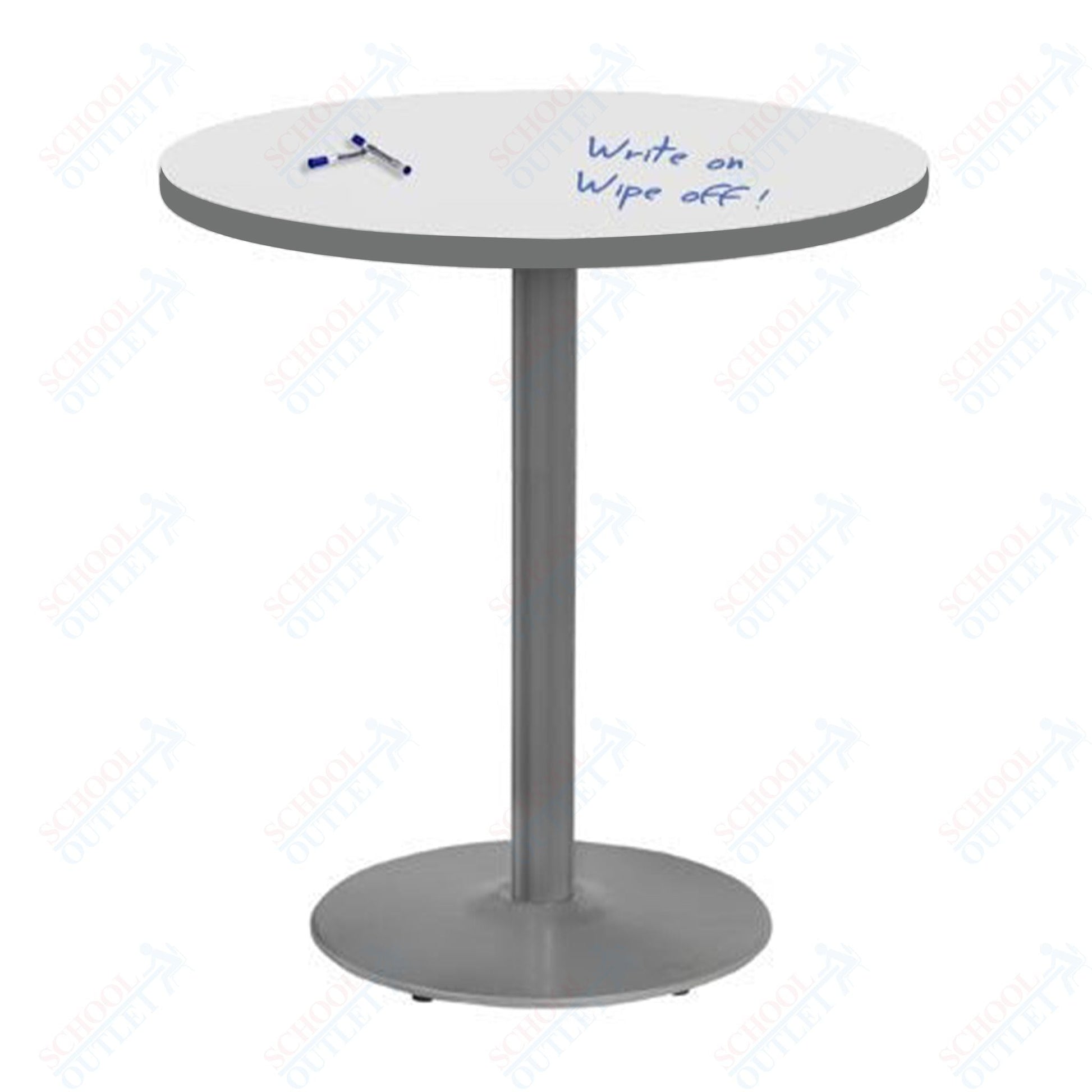 Marco 30" Round Cafe Table w/ Dry Erase Top 29" Height Gray Base (MG2543 - D229) - SchoolOutlet