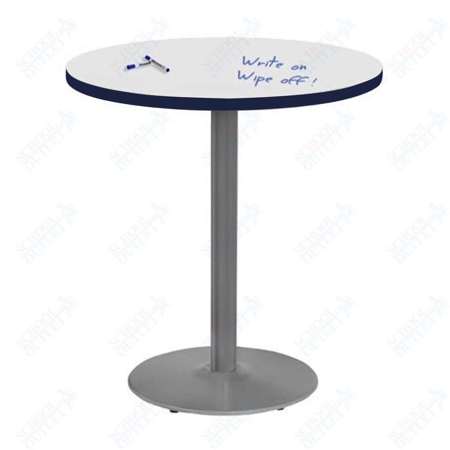 Marco 30" Round Cafe Table w/ Dry Erase Top 29" Height Gray Base (MG2543 - D229) - SchoolOutlet