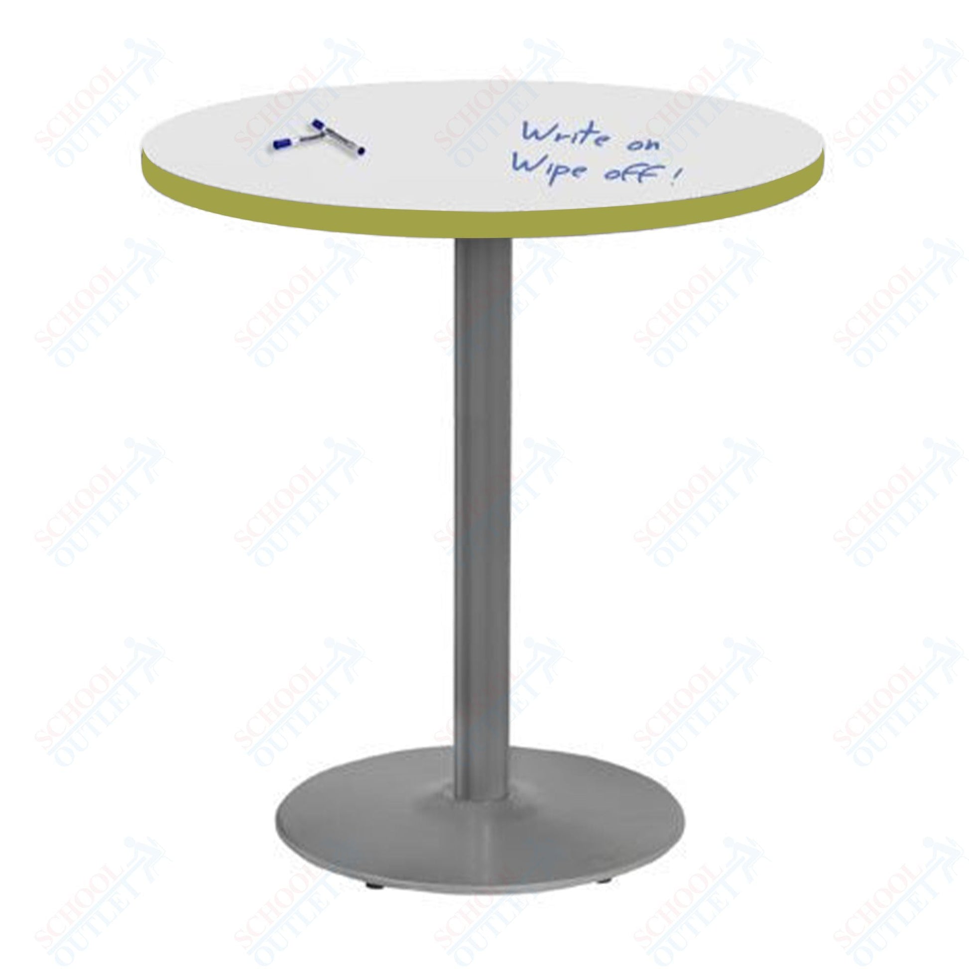 Marco 30" Round Cafe Table w/ Dry Erase Top 29" Height Gray Base (MG2543 - D229) - SchoolOutlet