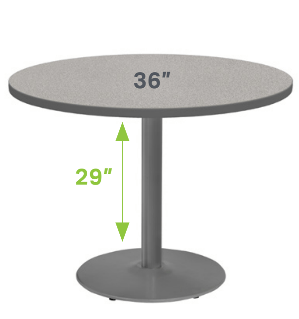 Marco 36" Round Cafe Table w/ Dry Erase Top 29" Height Gray Base (MG2544 - D229) - SchoolOutlet