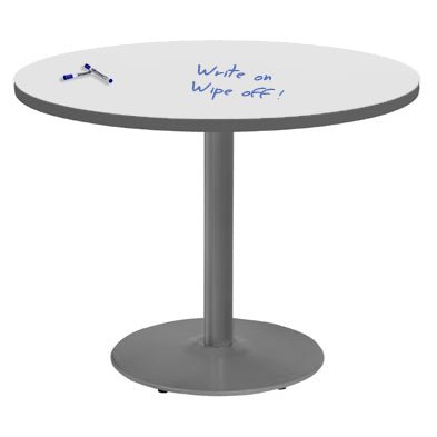 Marco 36" Round Cafe Table w/ Dry Erase Top 29" Height Gray Base (MG2544 - D229) - SchoolOutlet