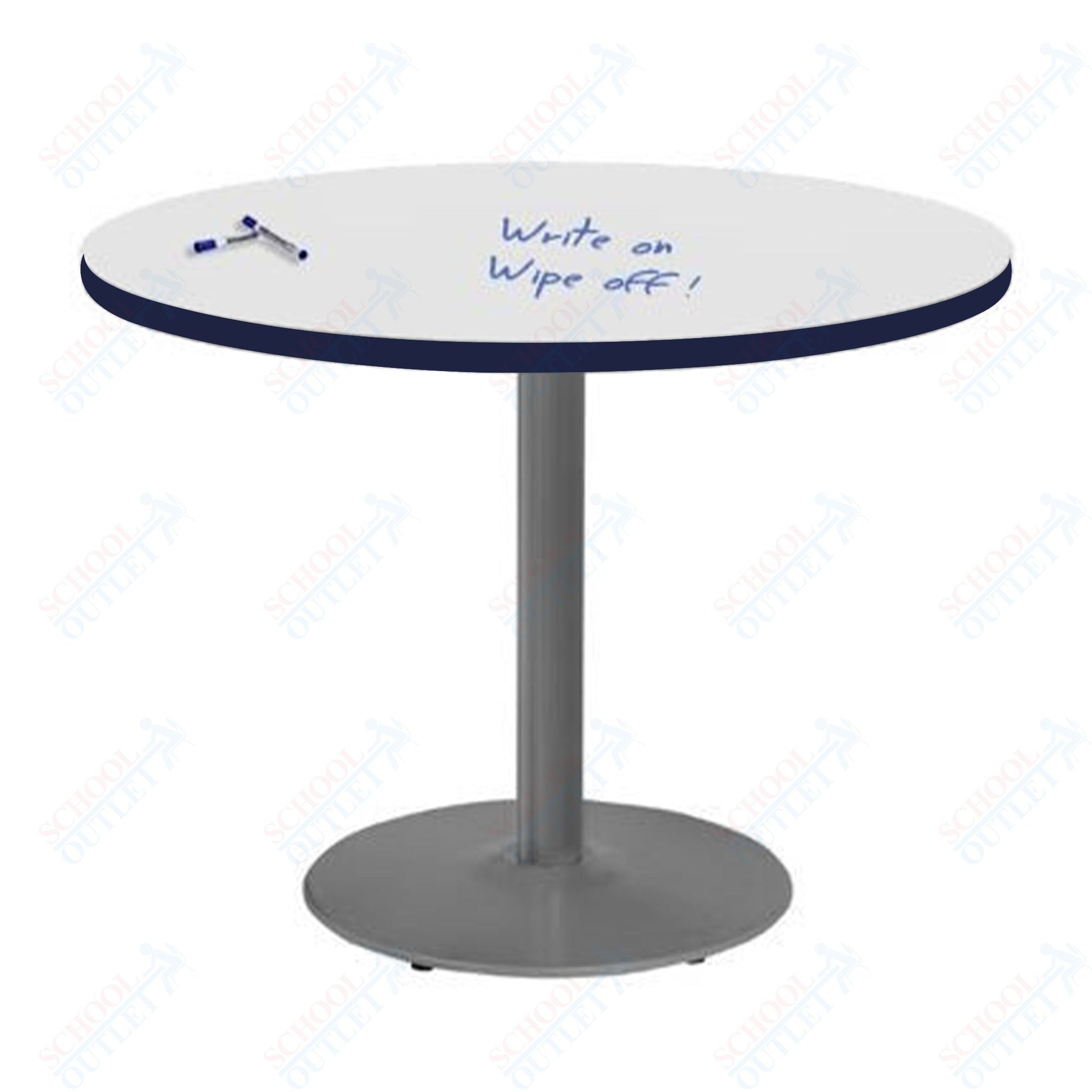 Marco 36" Round Cafe Table w/ Dry Erase Top 29" Height Gray Base (MG2544 - D229) - SchoolOutlet