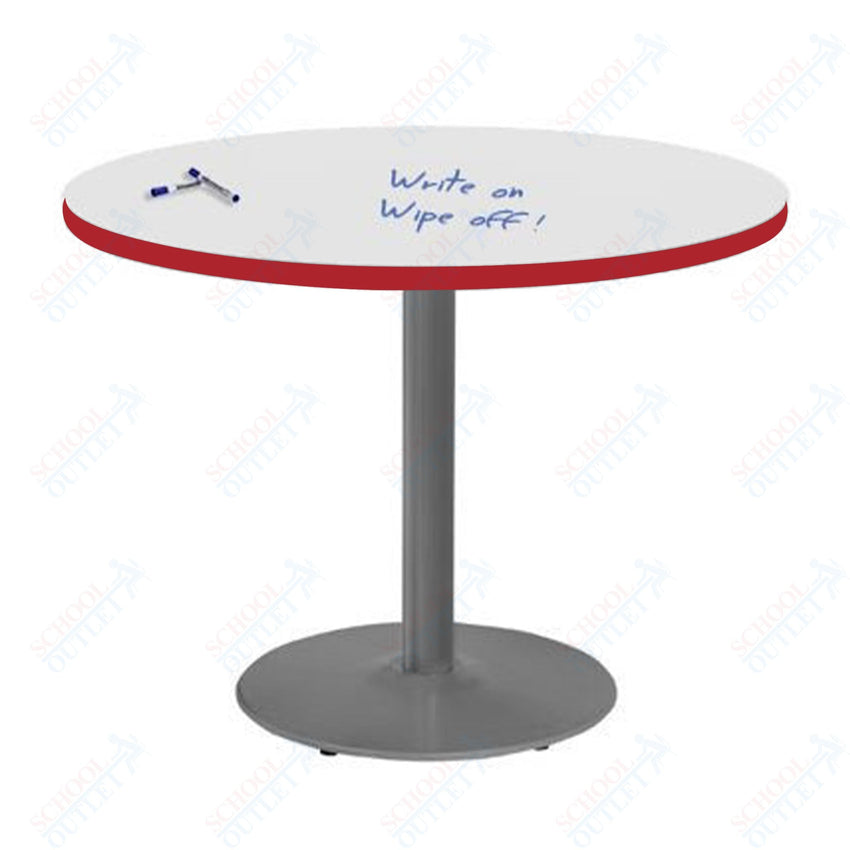 Marco 36" Round Cafe Table w/ Dry Erase Top 29" Height Gray Base (MG2544 - D229) - SchoolOutlet