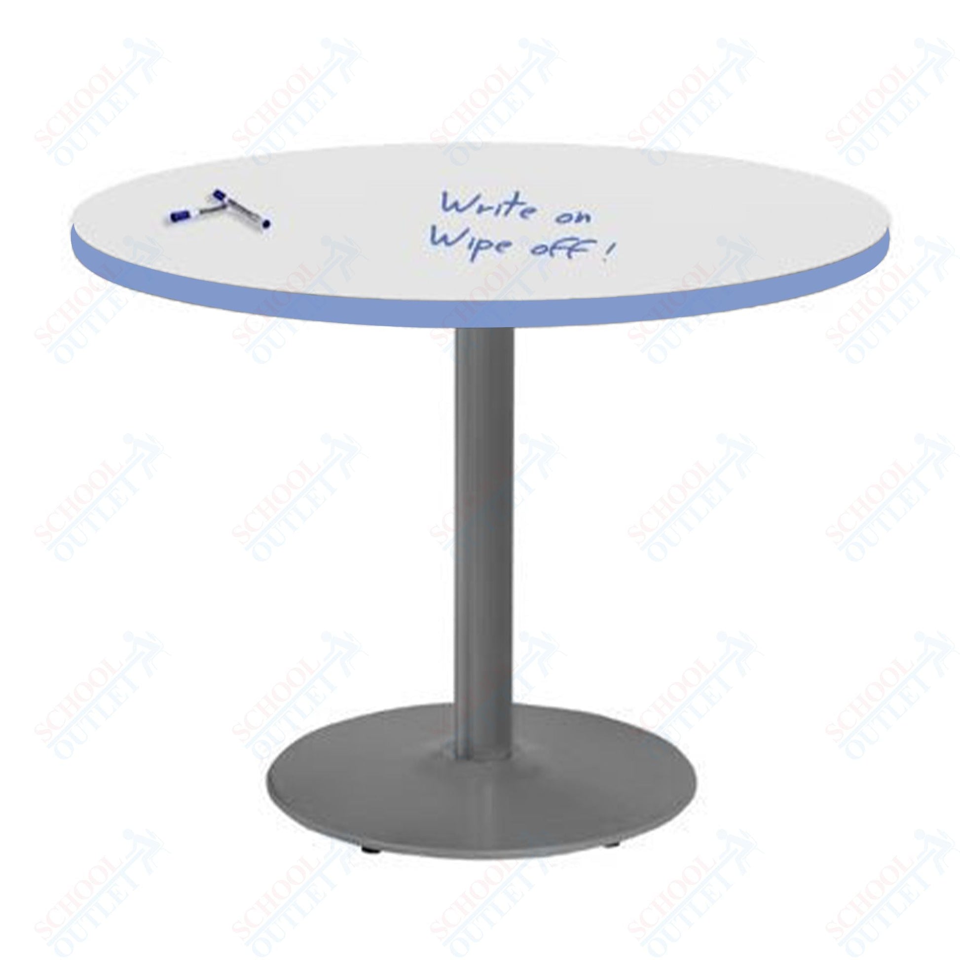 Marco 36" Round Cafe Table w/ Dry Erase Top 29" Height Gray Base (MG2544 - D229) - SchoolOutlet