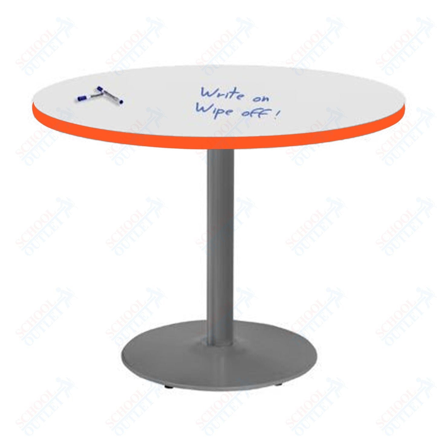 Marco 36" Round Cafe Table w/ Dry Erase Top 29" Height Gray Base (MG2544 - D229) - SchoolOutlet