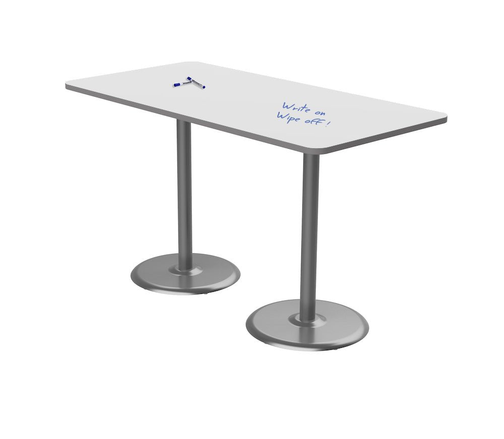 Marco Dual Base Cafe Table w/ Dry Erase Top 36" x 72" Rectangle 42" Height Gray Base (MG2548 - D242) - SchoolOutlet