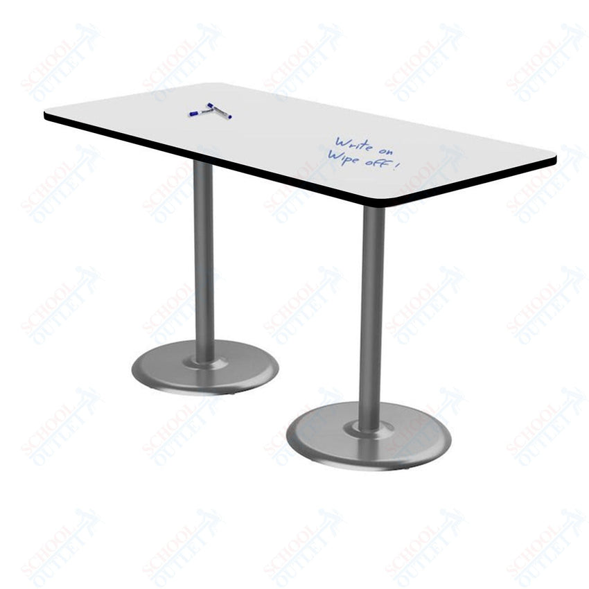 Marco Dual Base Cafe Table w/ Dry Erase Top 36" x 72" Rectangle 42" Height Gray Base (MG2548 - D242) - SchoolOutlet