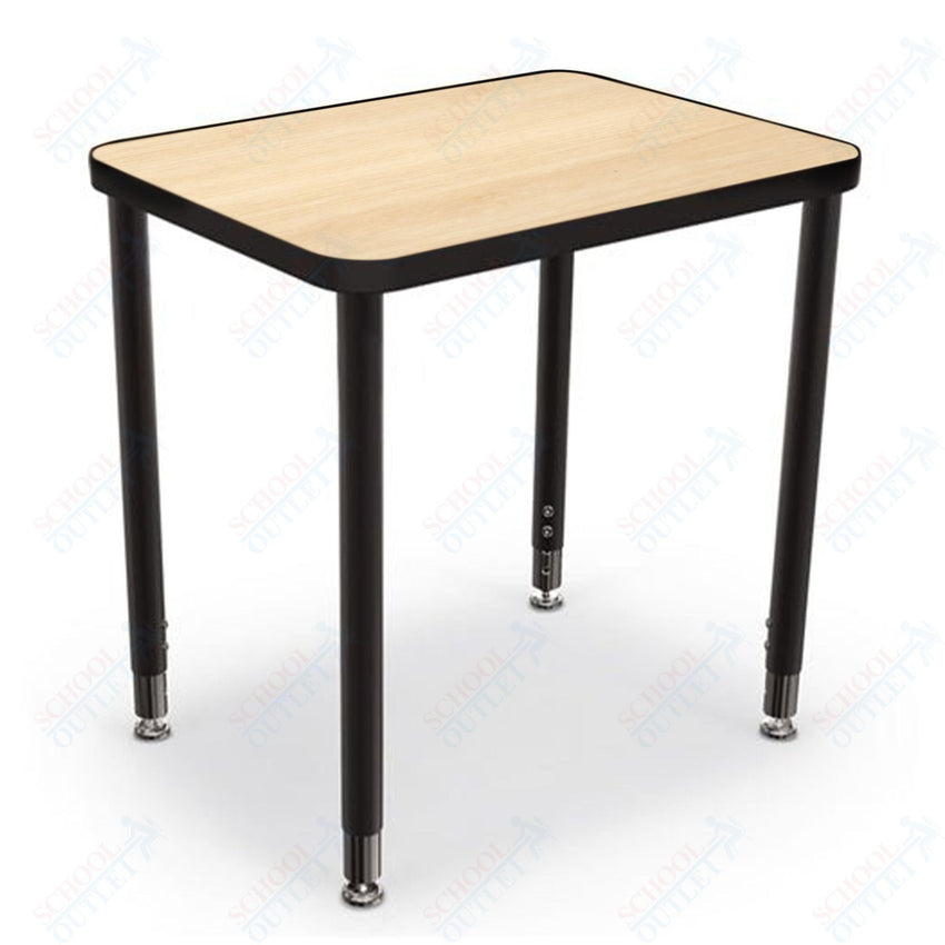 Mooreco Snap Desk Configurable Student Desking - Small Rectangle - Black Edgeband - Black Horseshoe Legs (Mooreco 103321) - SchoolOutlet