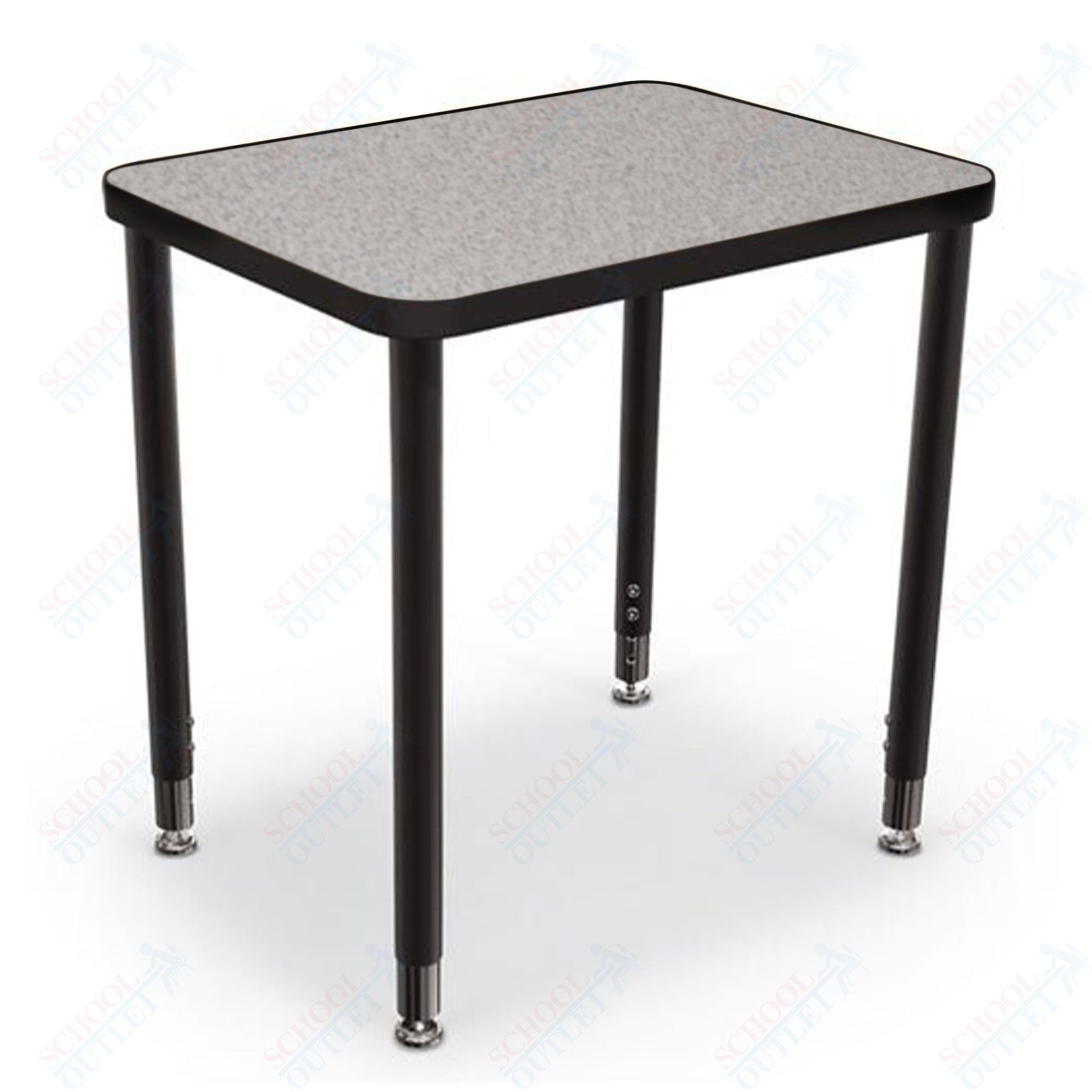Mooreco Snap Desk Configurable Student Desking - Small Rectangle - Black Edgeband - Black Horseshoe Legs (Mooreco 103321) - SchoolOutlet