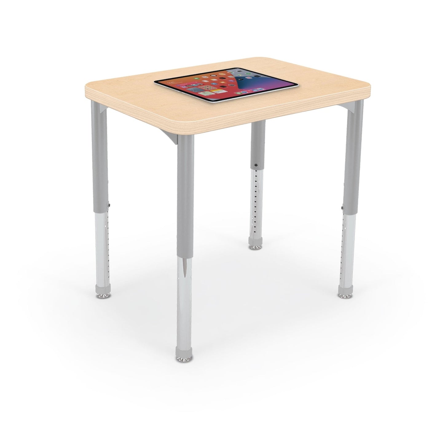 Mooreco Hierarchy Rectangle Snap Desk with Platinum Legs and Adjustable Height (MOR - 10431X - XXXX) - SchoolOutlet