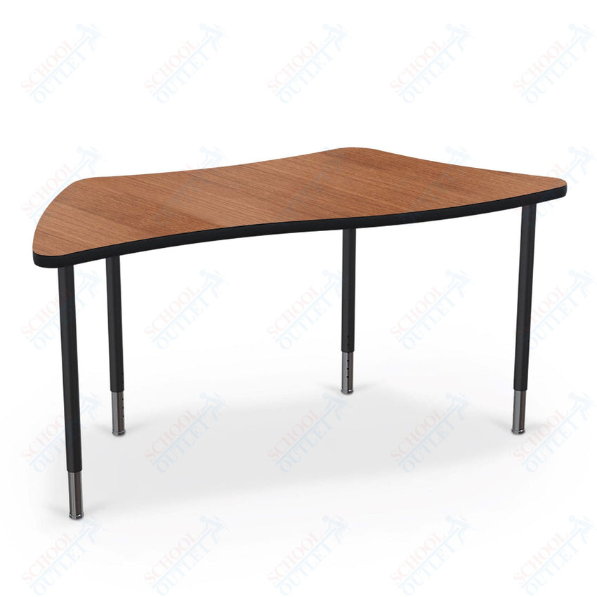 Mooreco Creator Configurable Tables - Trapezoid - Black Edgeband - Black Legs (Mooreco 1633J1) - SchoolOutlet