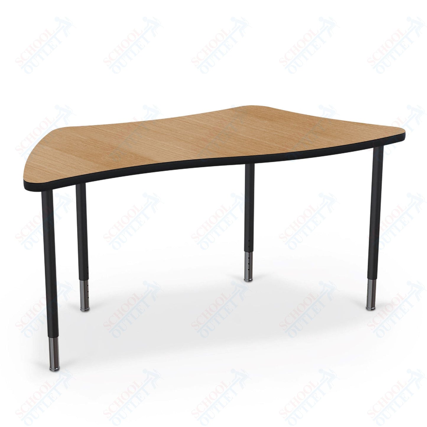 Mooreco Creator Configurable Tables - Trapezoid - Black Edgeband - Black Legs (Mooreco 1633J1) - SchoolOutlet