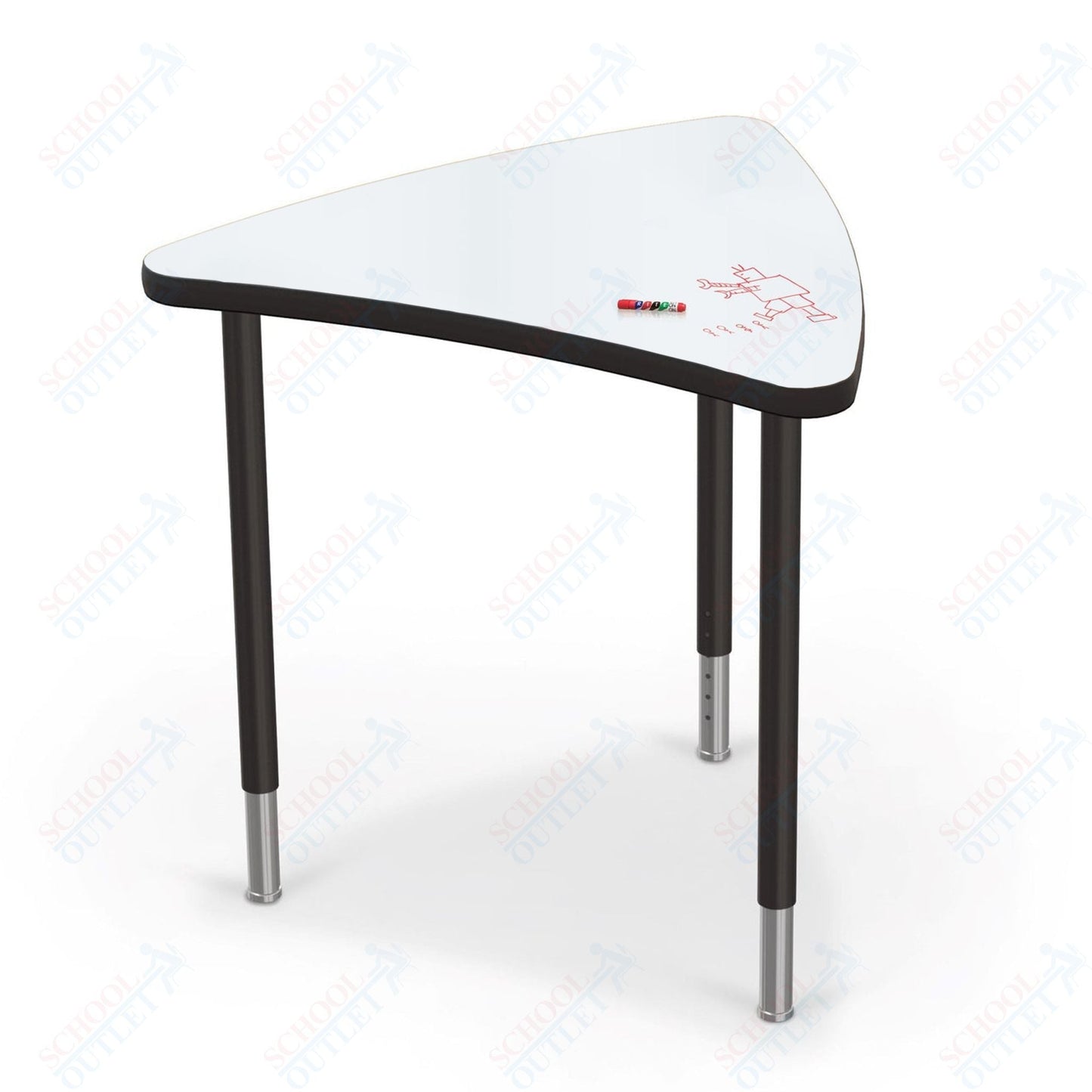 Mooreco Creator Configurable Tables - Chevron - Black Edgeband - Black Legs (Mooreco 1633P1) - SchoolOutlet