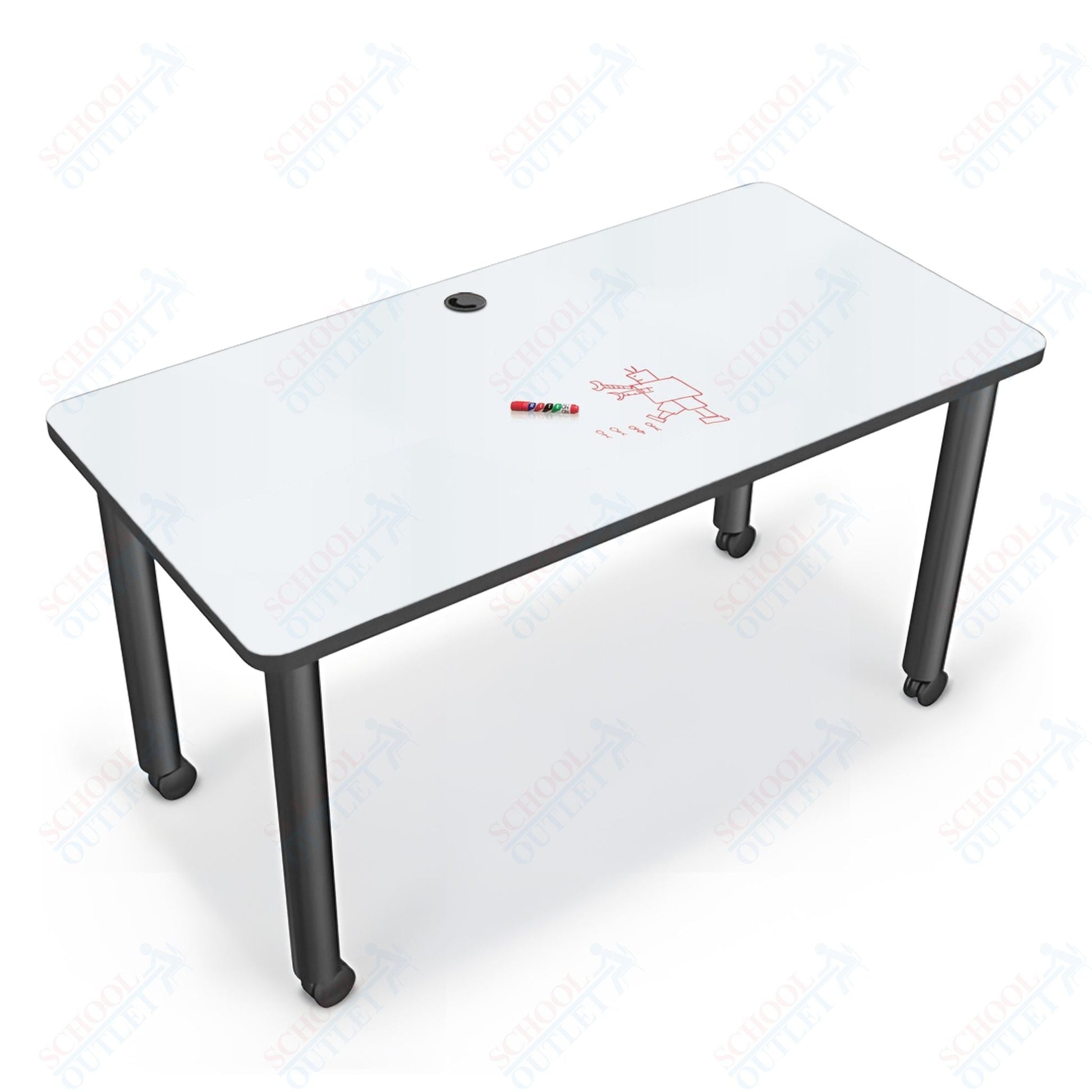 Mooreco Modular Conference Table - Rectangle - 58"W x 29"D - Black Edgeband (Mooreco 27742) - SchoolOutlet
