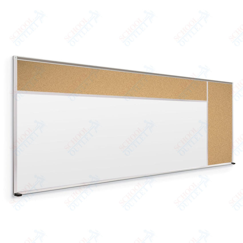 Mooreco Combination Board - Porcelain Steel Markerboard and Natural Cork Tackboard (Type D) - SchoolOutlet