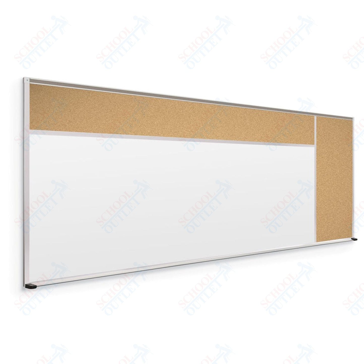 Mooreco Combination Board - Porcelain Steel Markerboard and Natural Cork Tackboard (Type D) - SchoolOutlet