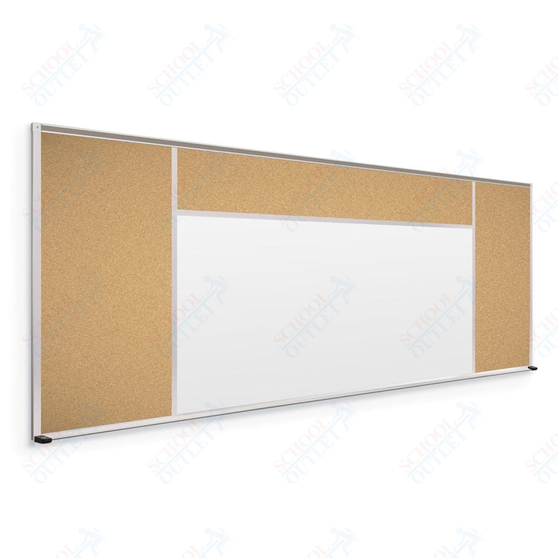 Mooreco Combination Board - Porcelain Steel Markerboard and Natural Cork Tackboard (Type H) - SchoolOutlet