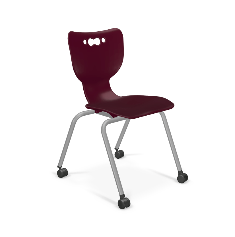 Mooreco Hierarchy 4-Leg Caster Chair ergonomic design w/ Soft Casters - 18" - 54318 - SchoolOutlet