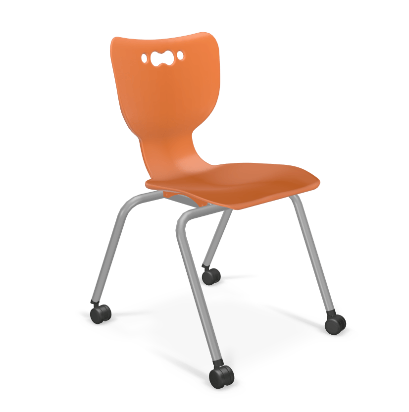 Mooreco Hierarchy 4-Leg Caster Chair ergonomic design w/ Hard Casters - 18" - 54318 - SchoolOutlet
