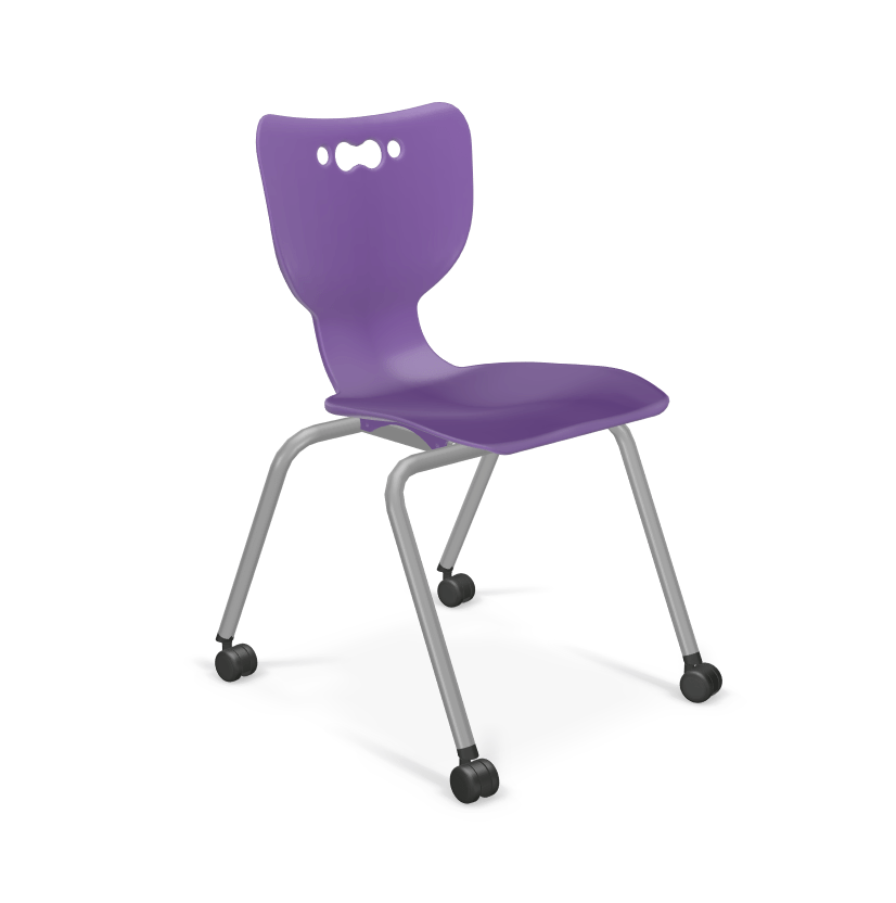 Mooreco Hierarchy 4-Leg Caster Chair ergonomic design w/ Soft Casters - 18" - 54318 - SchoolOutlet