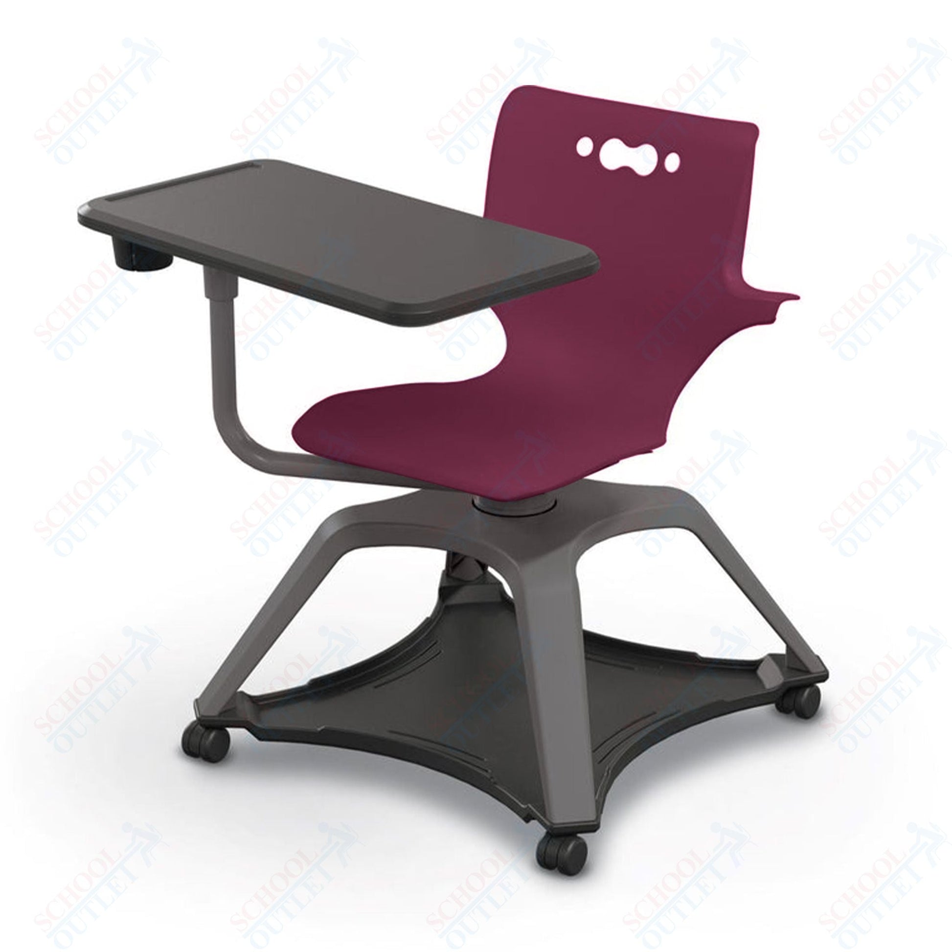 MooreCo Hierarchy Enroll Series Mobile Tablet Arm Chair Desk with Arms (54325 - XXXX - WA - XX - XX) - SchoolOutlet