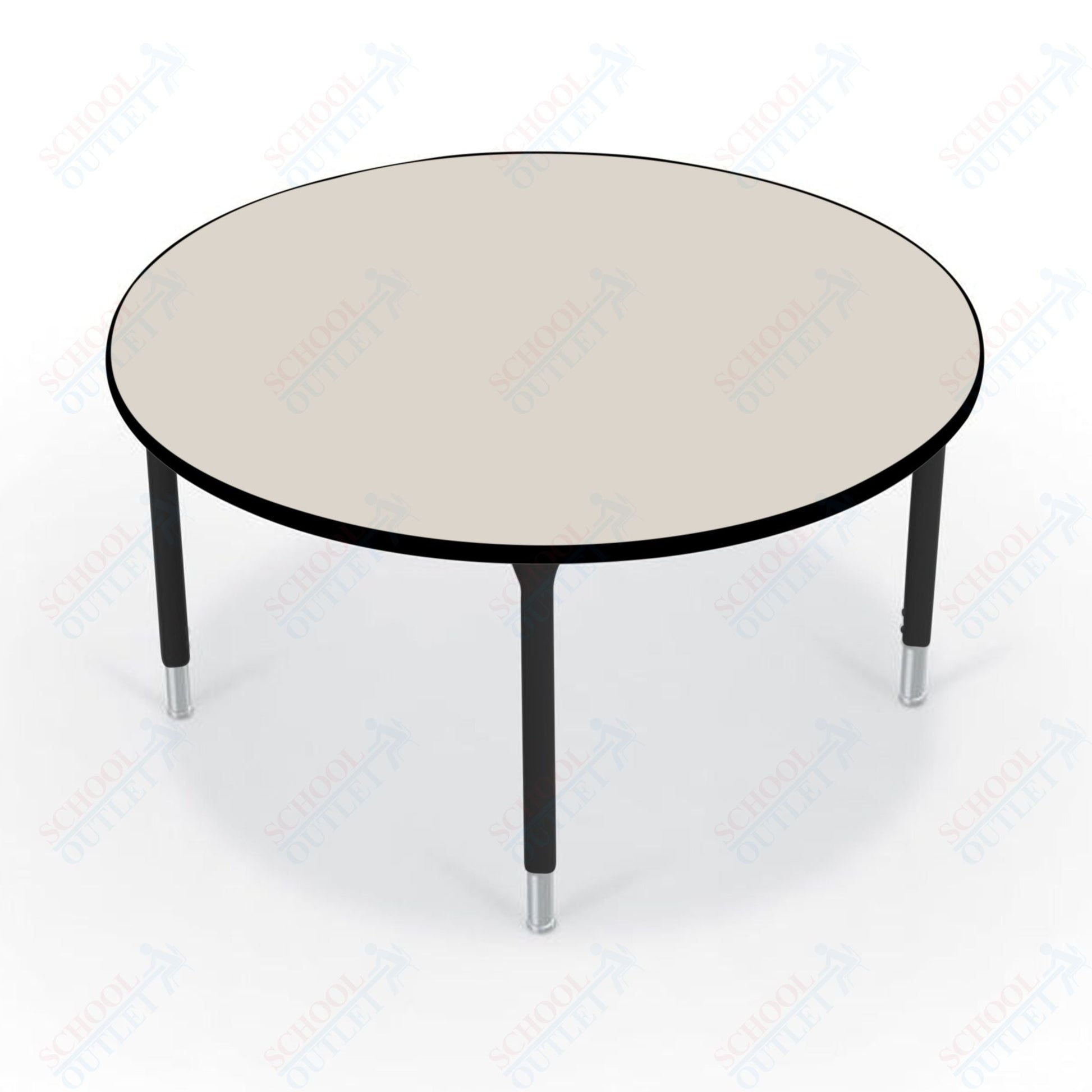 Hierarchy Round School Activity Table (42"Diameter) HPL Top - Height Adjustable Legs by MooreCo - SchoolOutlet