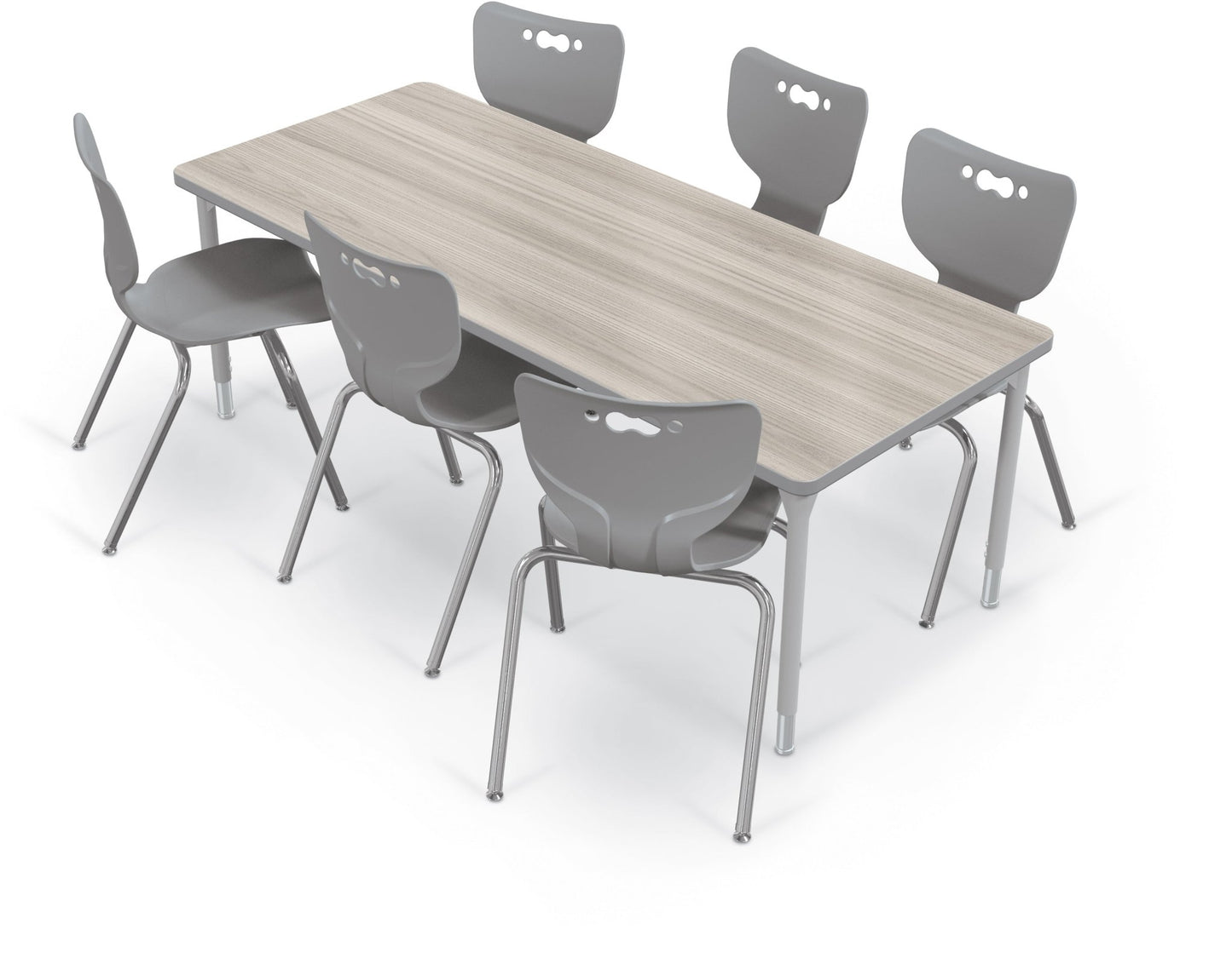 Hierarchy Rectangular School Activity Table (72"W x 24"D) HPL Top - Height Adjustable Legs by MooreCo - SchoolOutlet