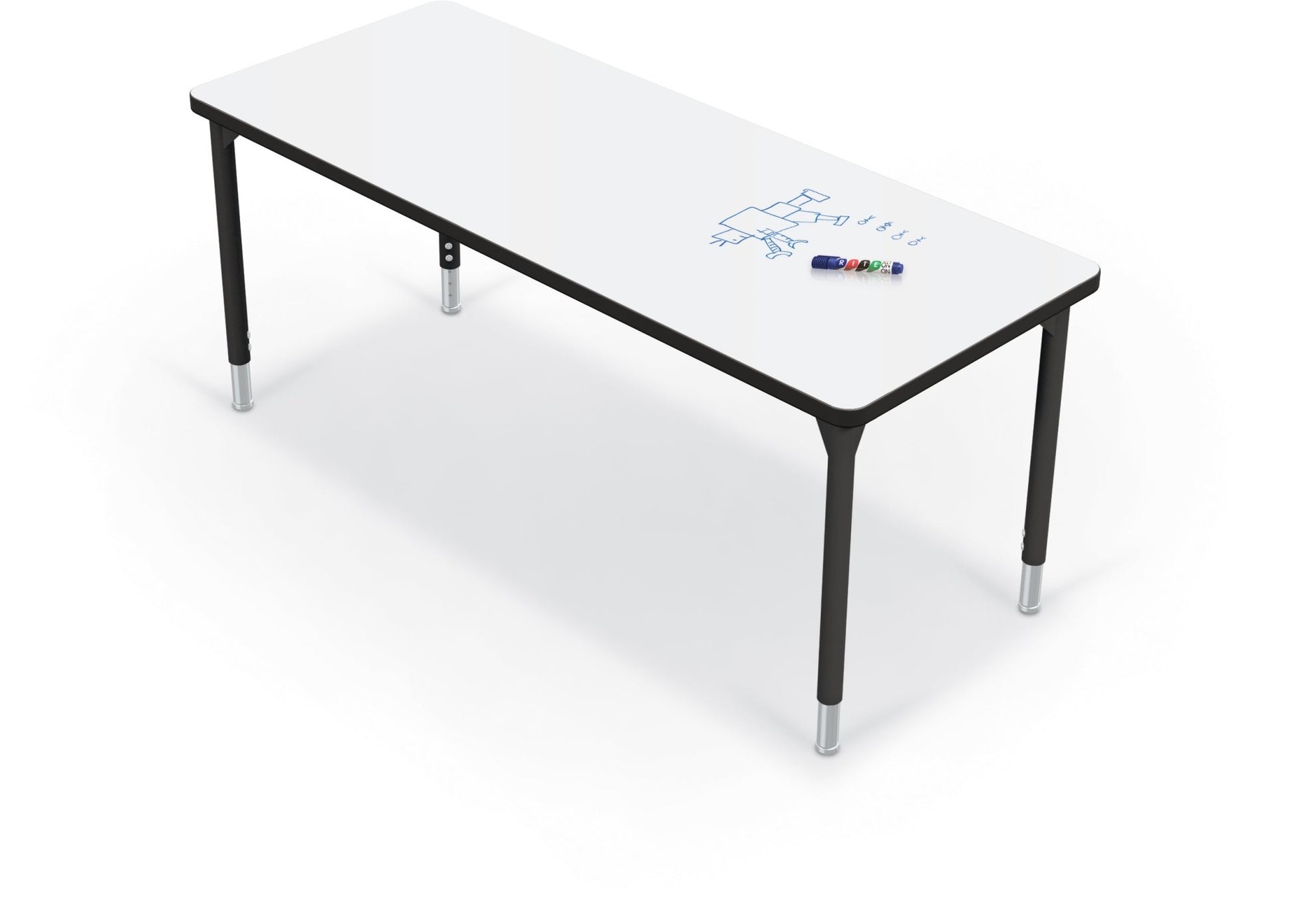 Hierarchy Rectangular School Activity Table (60"W x 24"D) HPL Top - Height Adjustable Legs by MooreCo - SchoolOutlet