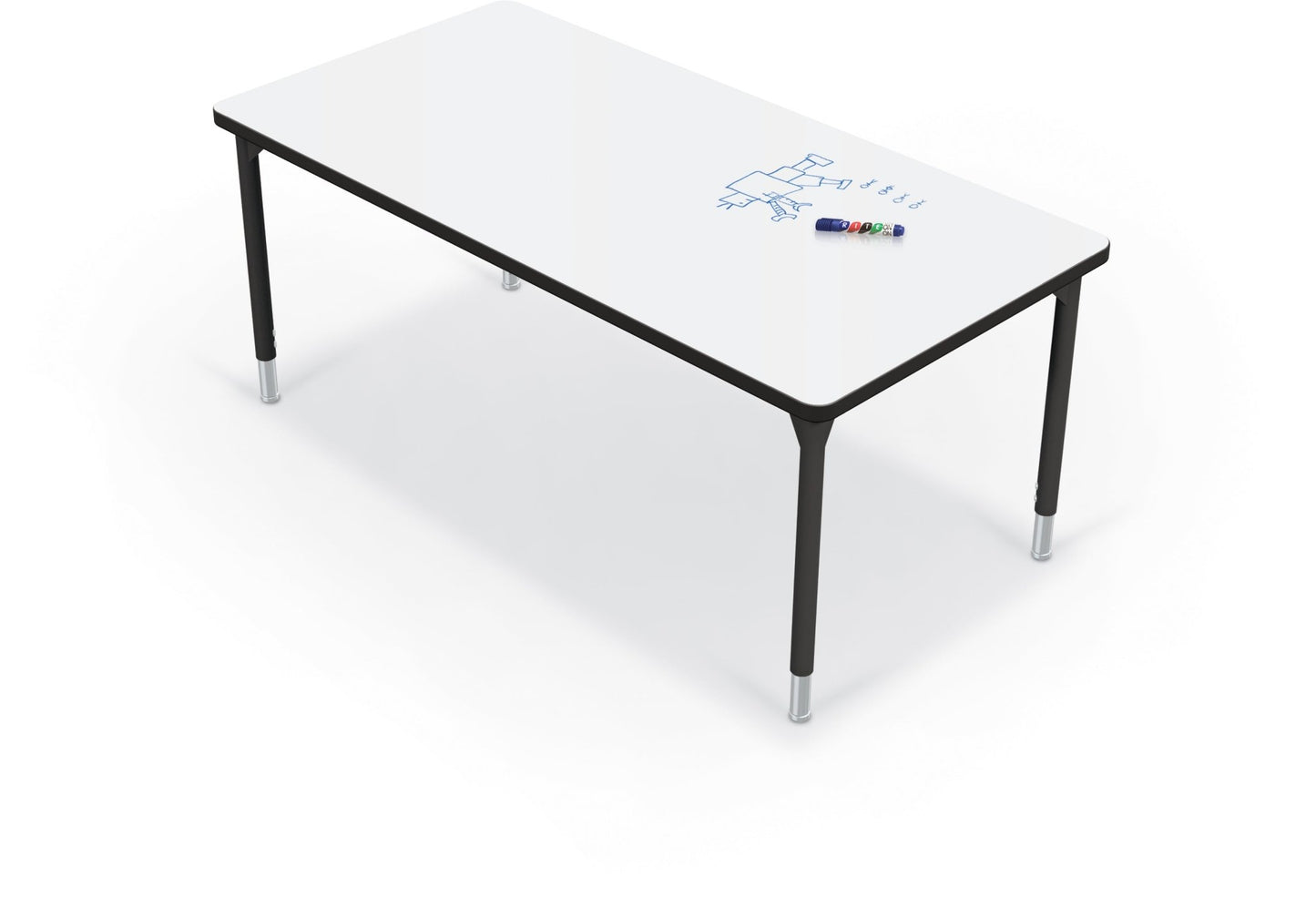 Hierarchy Rectangular School Activity Table (60"W x 30"D) HPL Top - Height Adjustable Legs by MooreCo - SchoolOutlet