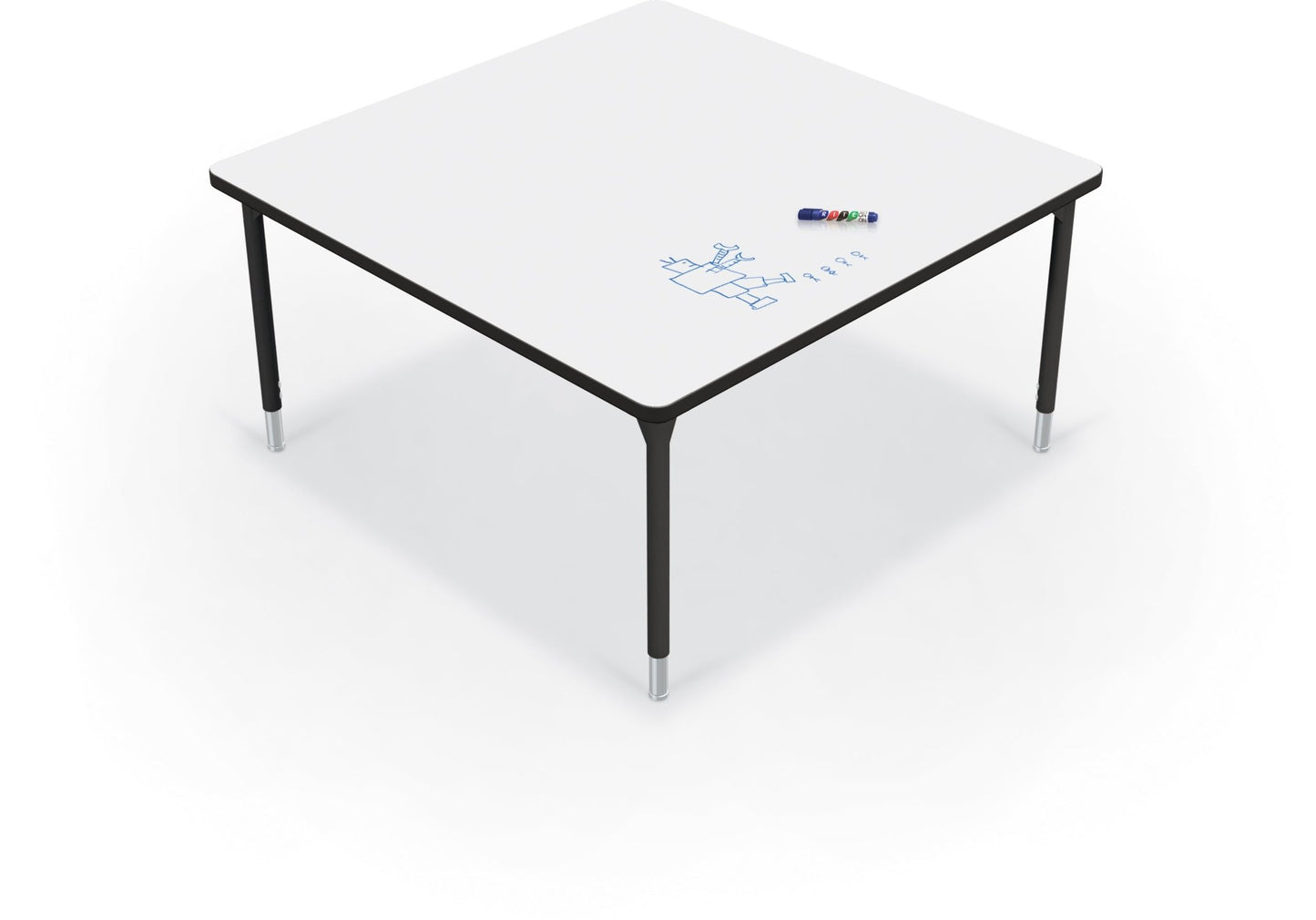 Hierarchy Square School Activity Table (48"W x 48"D) HPL Top - Height Adjustable Legs by MooreCo - SchoolOutlet