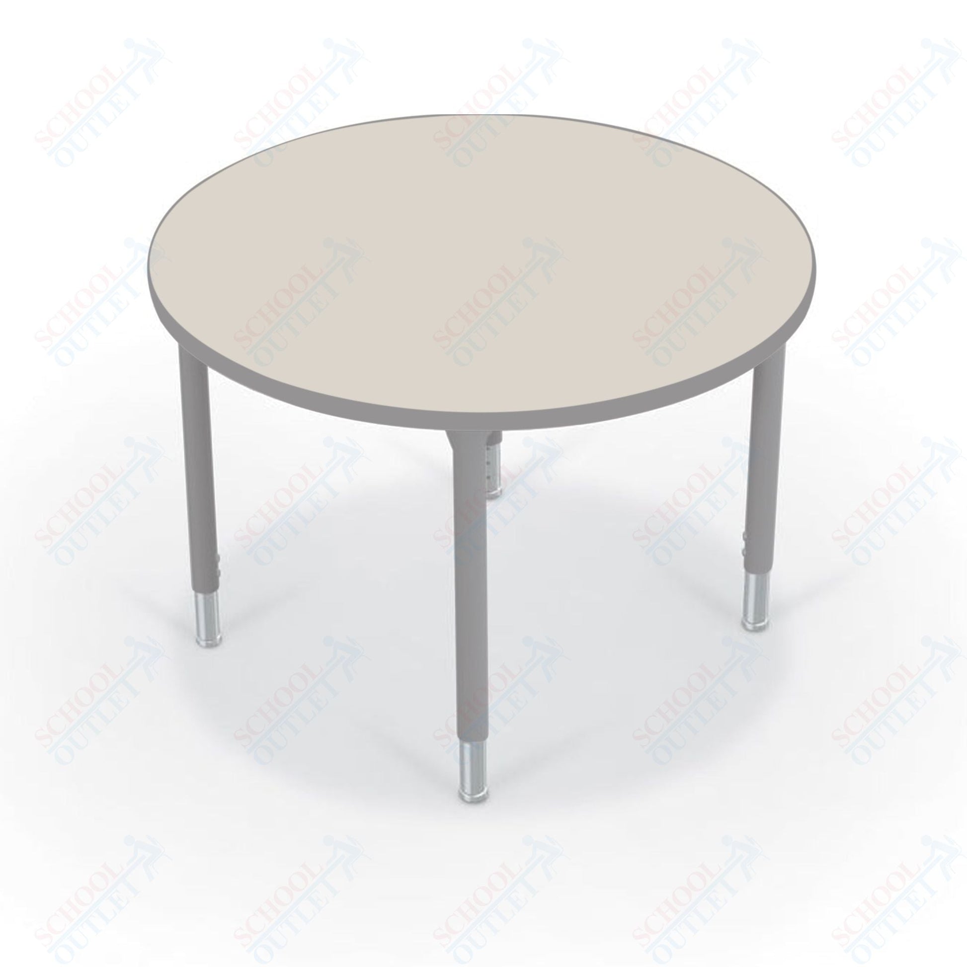 Hierarchy Round School Activity Table (36"Diameter) HPL Top - Height Adjustable Legs by MooreCo - SchoolOutlet