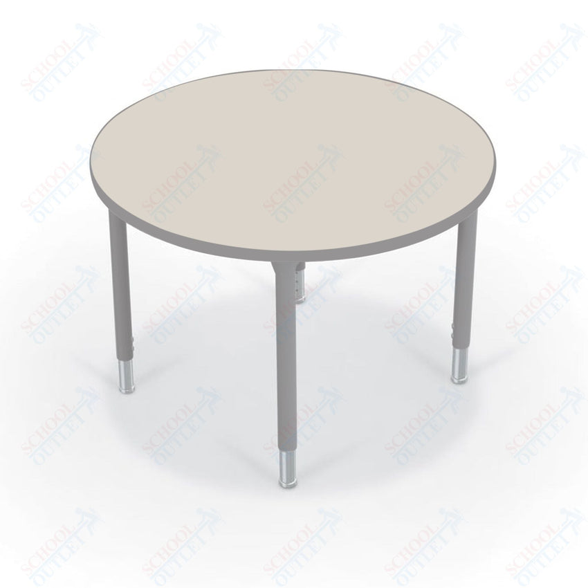 Hierarchy Round School Activity Table (36"Diameter) HPL Top - Height Adjustable Legs by MooreCo - SchoolOutlet