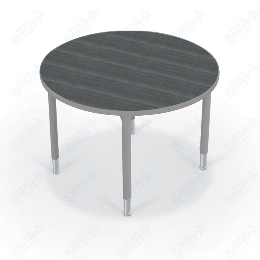 Hierarchy Round School Activity Table (36"Diameter) HPL Top - Height Adjustable Legs by MooreCo - SchoolOutlet