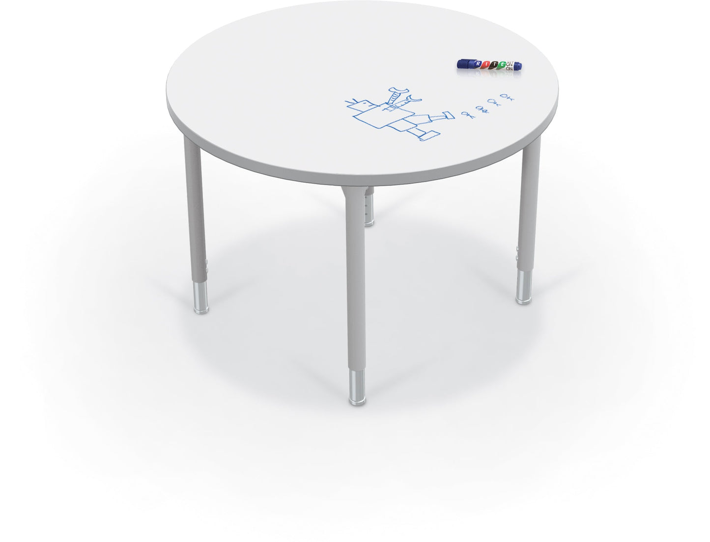 Hierarchy Round School Activity Table (36"Diameter) HPL Top - Height Adjustable Legs by MooreCo - SchoolOutlet