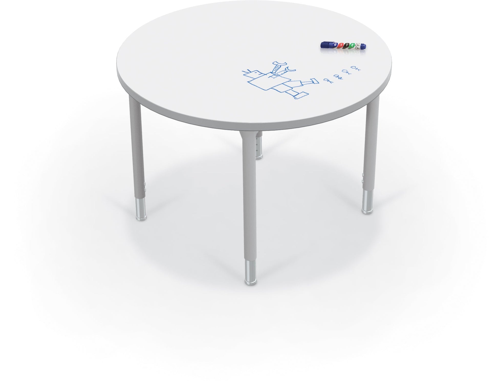 Hierarchy Round School Activity Table (36"Diameter) HPL Top - Height Adjustable Legs by MooreCo - SchoolOutlet