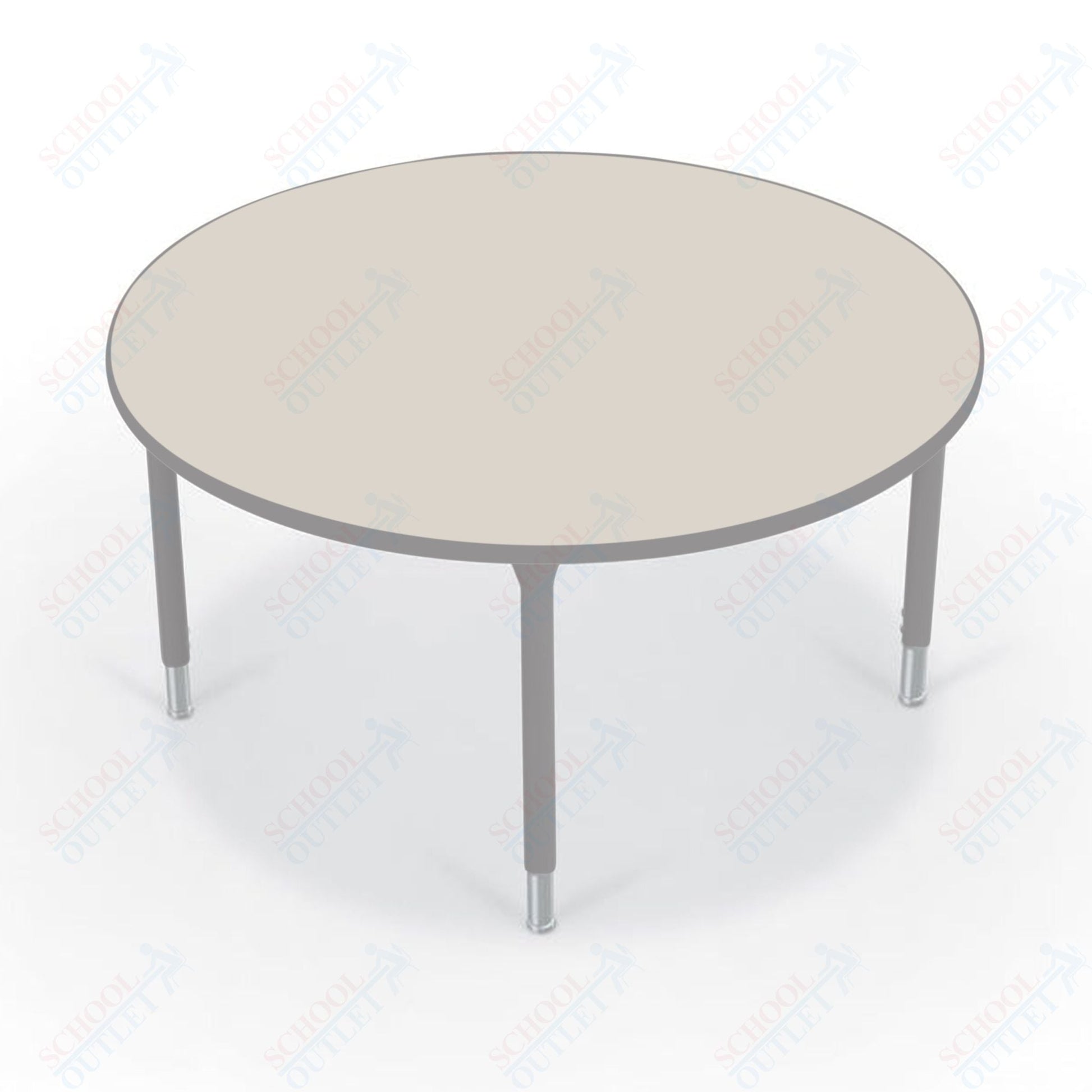 Hierarchy Round School Activity Table (42"Diameter) HPL Top - Height Adjustable Legs by MooreCo - SchoolOutlet