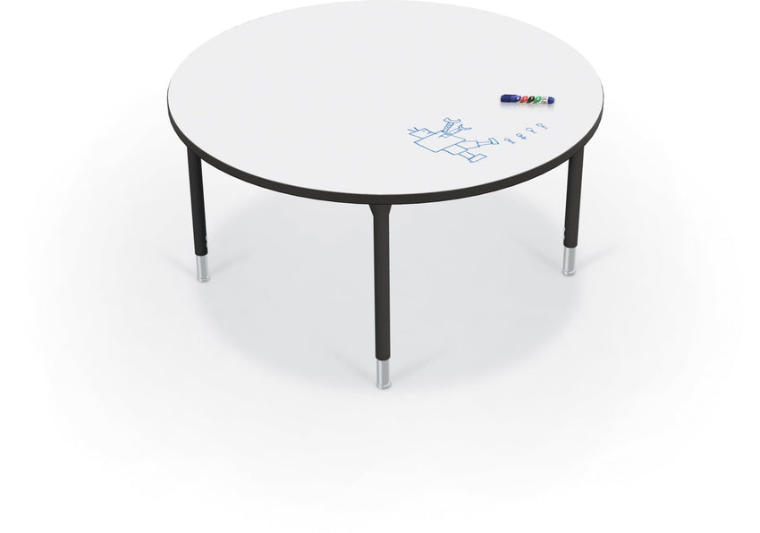 Hierarchy Round School Activity Table (42"Diameter) HPL Top - Height Adjustable Legs by MooreCo - SchoolOutlet