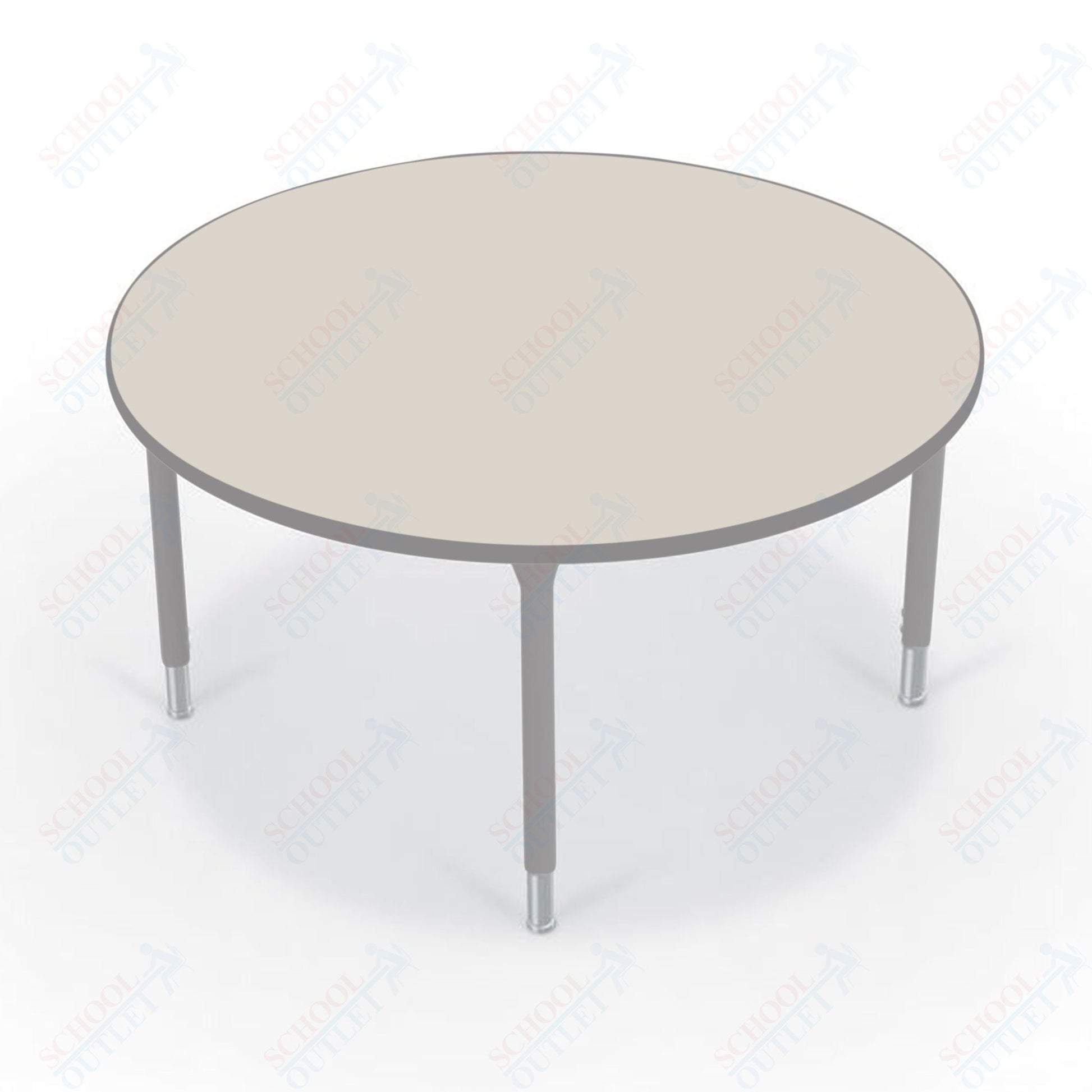 Hierarchy Round School Activity Table (48"Diameter) HPL Top - Height Adjustable Legs by MooreCo - SchoolOutlet